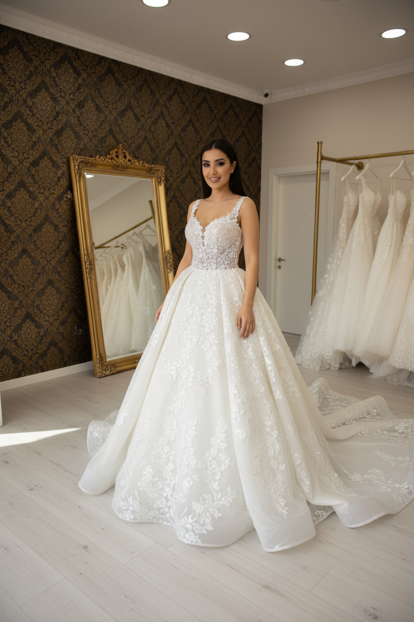 G21-014 أبيض عاجي فستان أميرة منفوش — Main Storefront عرض