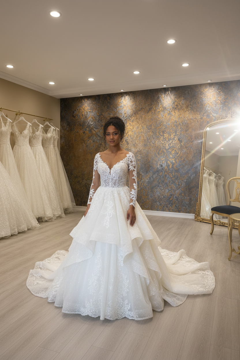G21-022 Off-White فستان أميرة منفوش — Main Storefront عرض
