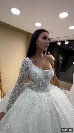 G21-005 عاجي فستان منفوش فستان زفاف Main Clean Frame