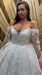 G21-007 عاجي فستان منفوش فستان زفاف Main Clean Frame