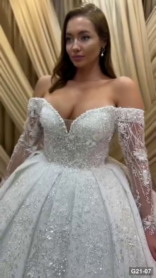 G21-007 عاجي فستان منفوش فستان زفاف Main Clean Frame