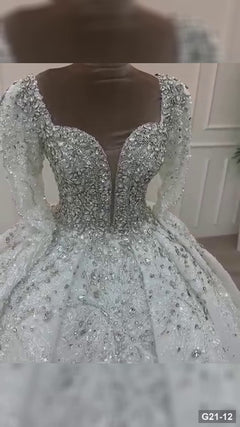 G21-012 عاجي فستان منفوش فستان زفاف Main Clean Frame