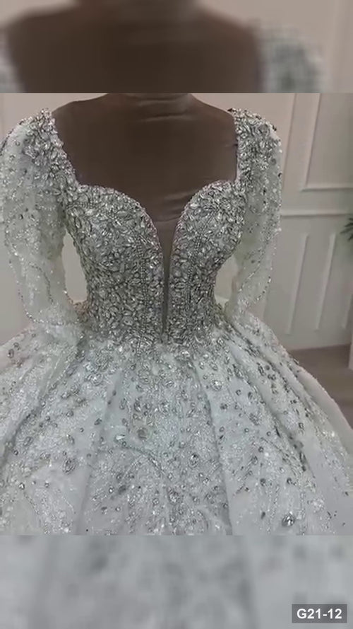 G21-012 عاجي فستان منفوش فستان زفاف Main Clean Frame