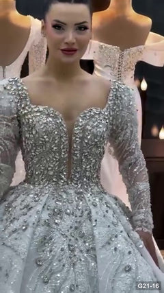 G21-016 عاجي فستان منفوش فستان زفاف Main Clean Frame