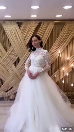 G21-025 عاجي فستان منفوش فستان زفاف Main Clean Frame