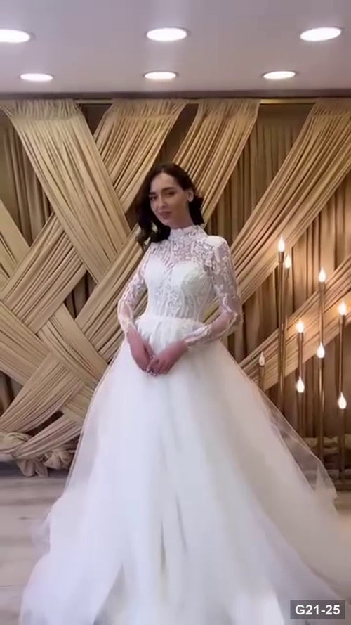 G21-025 عاجي فستان منفوش فستان زفاف Main Clean Frame