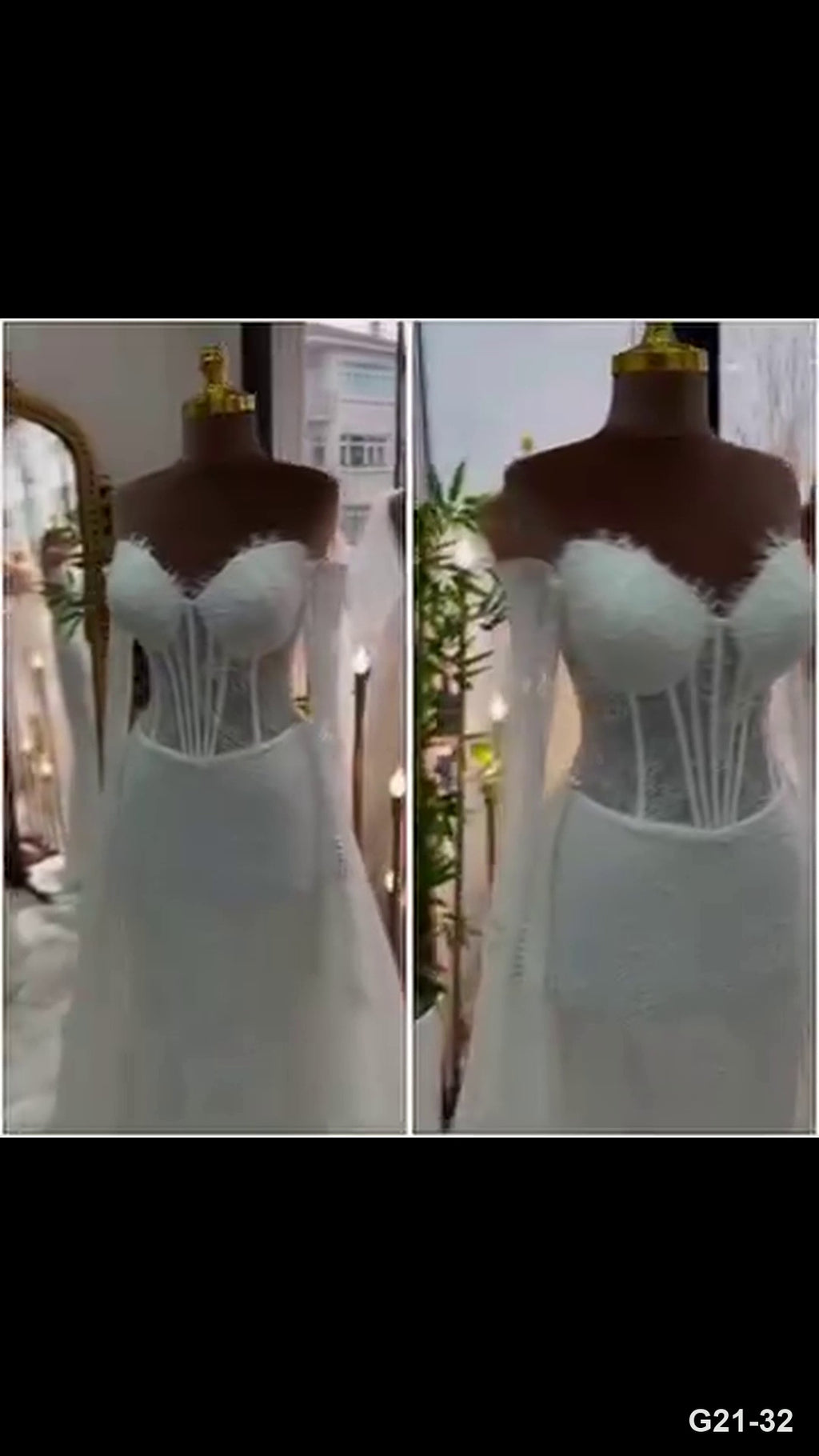 G21-032 عاجي قصة قصة -Line فستان زفاف Main Clean Frame