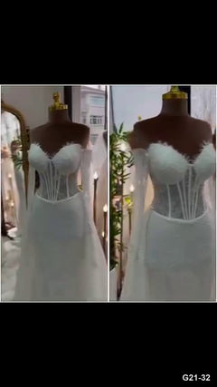 G21-032 عاجي قصة قصة -Line فستان زفاف Main Clean Frame