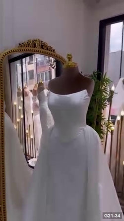 G21-034 عاجي قصة قصة -Line فستان زفاف Main Clean Frame