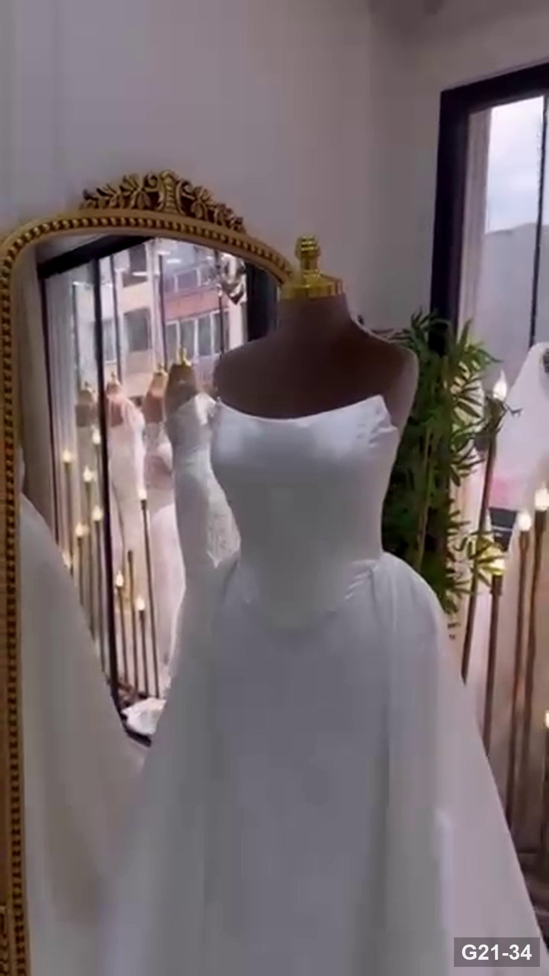 G21-034 عاجي قصة قصة -Line فستان زفاف Main Clean Frame