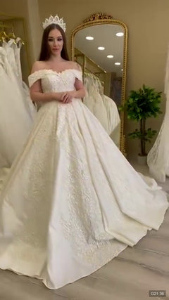 G21-036 عاجي فستان منفوش فستان زفاف Main Clean Frame