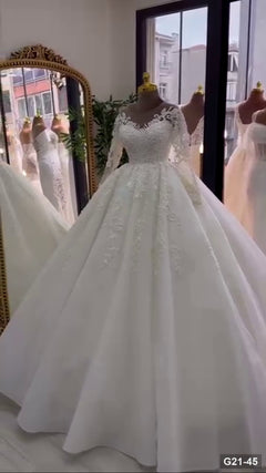 G21-045 عاجي فستان منفوش فستان زفاف Main Clean Frame