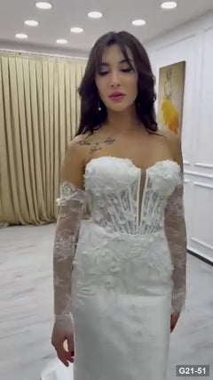 G21-051 عاجي حورية البحر فستان زفاف Main Clean Frame