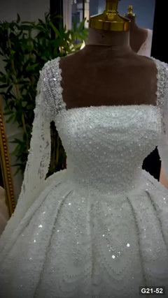G21-052 عاجي فستان منفوش فستان زفاف Main Clean Frame