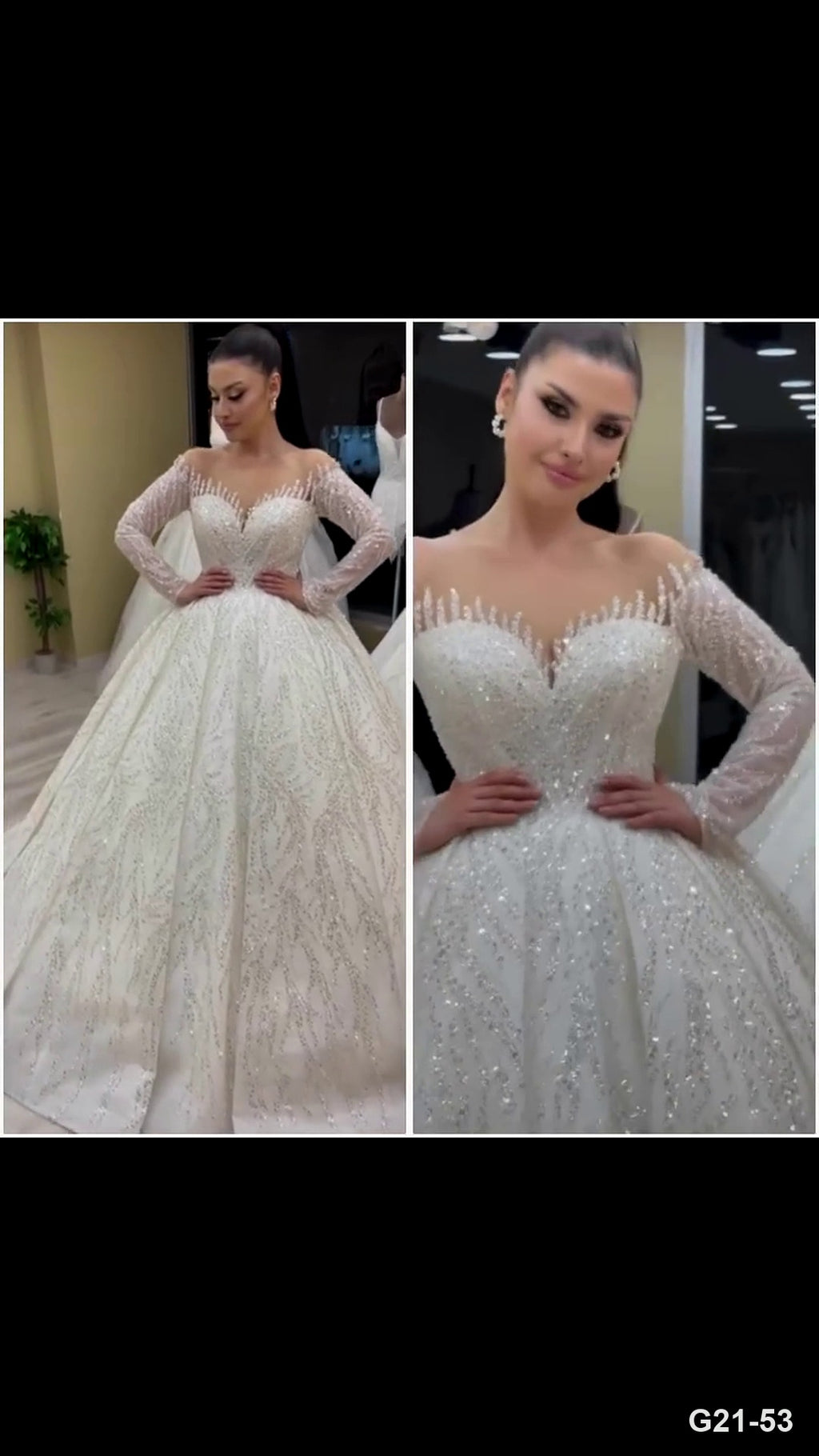 G21-053 عاجي فستان منفوش فستان زفاف Main Clean Frame