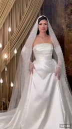 G21-055 عاجي قصة مستقيمة فستان زفاف Main Clean Frame
