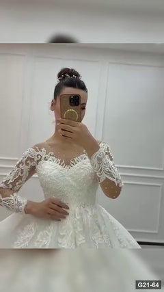 G21-064 عاجي فستان منفوش فستان زفاف Main Clean Frame