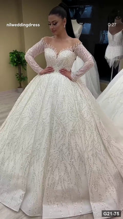 G21-075 عاجي فستان منفوش فستان زفاف Main Clean Frame