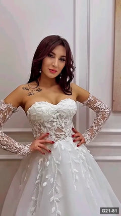 G21-081 عاجي فستان منفوش فستان زفاف Main Clean Frame