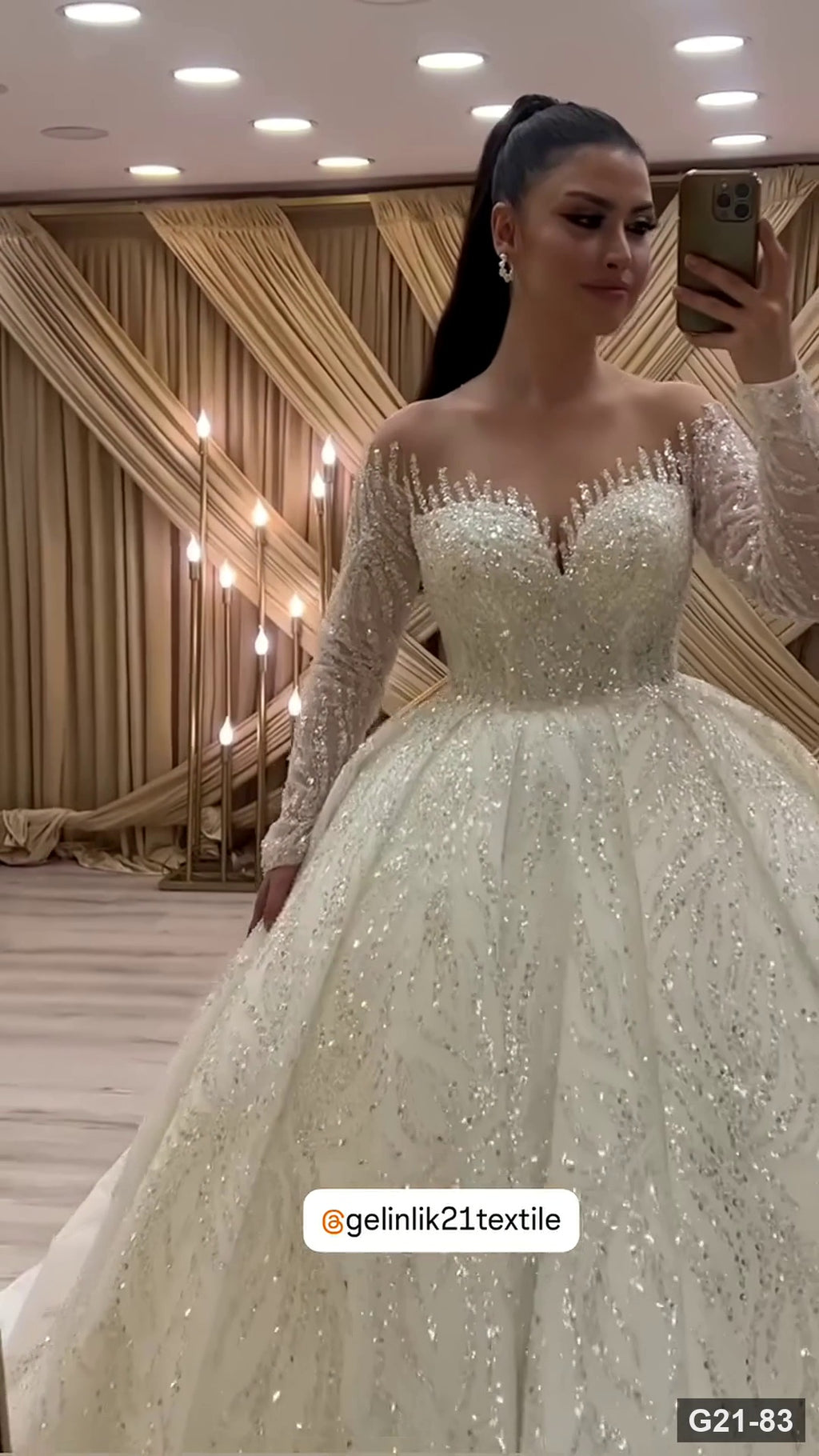 G21-083 عاجي فستان منفوش فستان زفاف Main Clean Frame