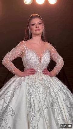 G21-089 عاجي فستان منفوش فستان زفاف Main Clean Frame
