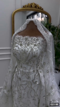 G21-096 عاجي فستان منفوش فستان زفاف Main Clean Frame