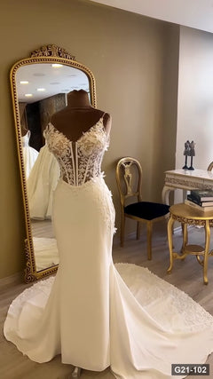 G21-102 عاجي حورية البحر فستان زفاف Main Clean Frame