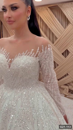 G21-113 عاجي فستان منفوش فستان زفاف Main Clean Frame