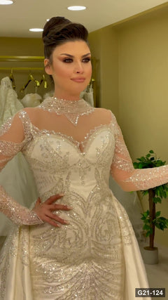 G21-124 عاجي فستان منفوش فستان زفاف Main Clean Frame
