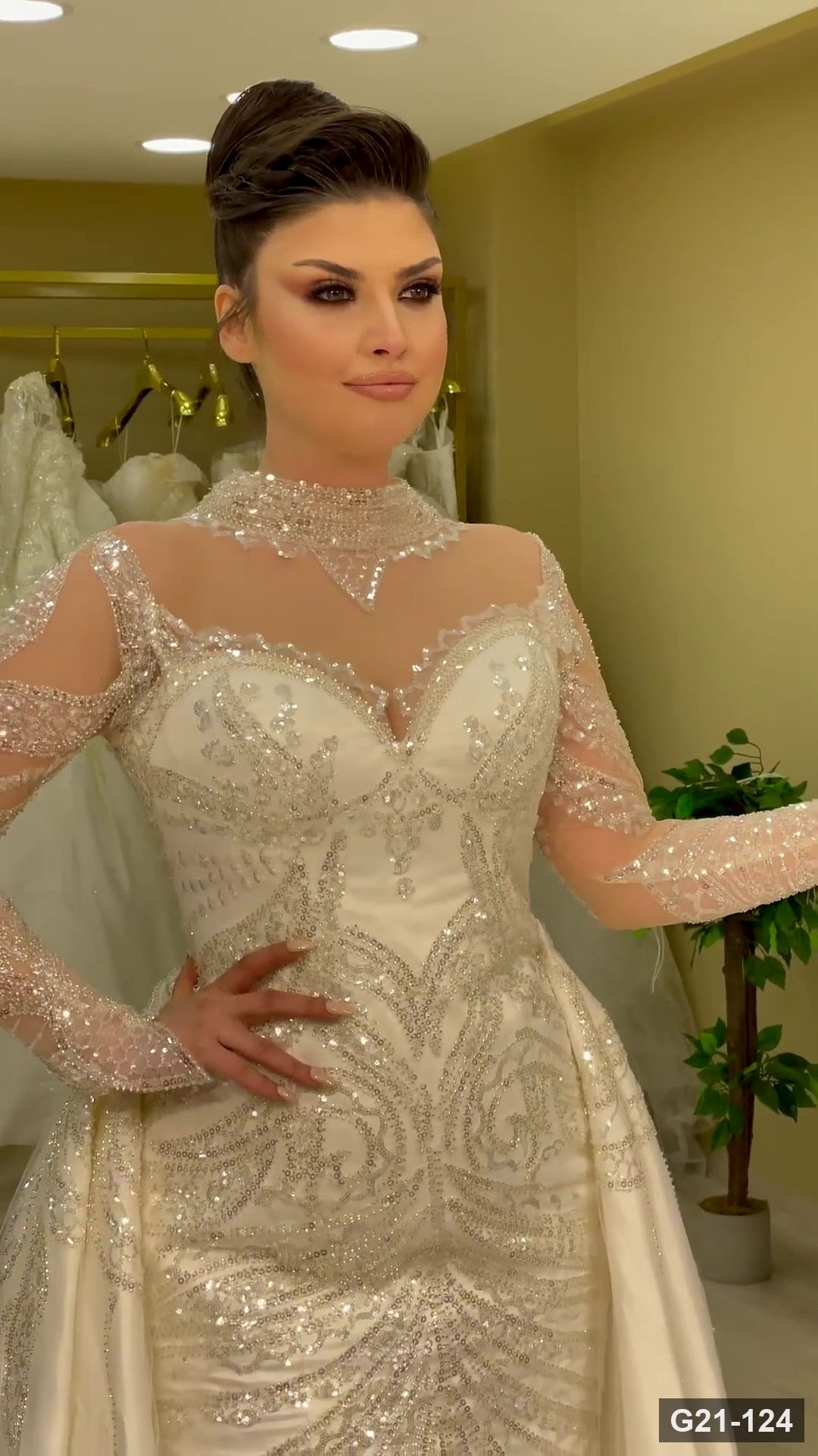 G21-124 عاجي فستان منفوش فستان زفاف Main Clean Frame