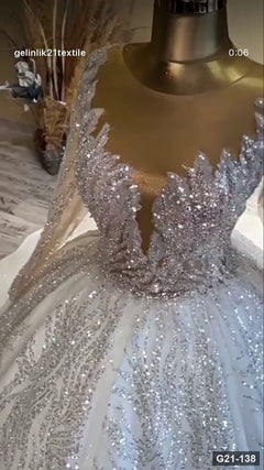 G21-138 عاجي فستان منفوش فستان زفاف Main Clean Frame