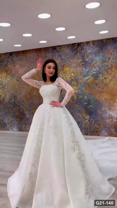 G21-140 عاجي فستان منفوش فستان زفاف Main Clean Frame